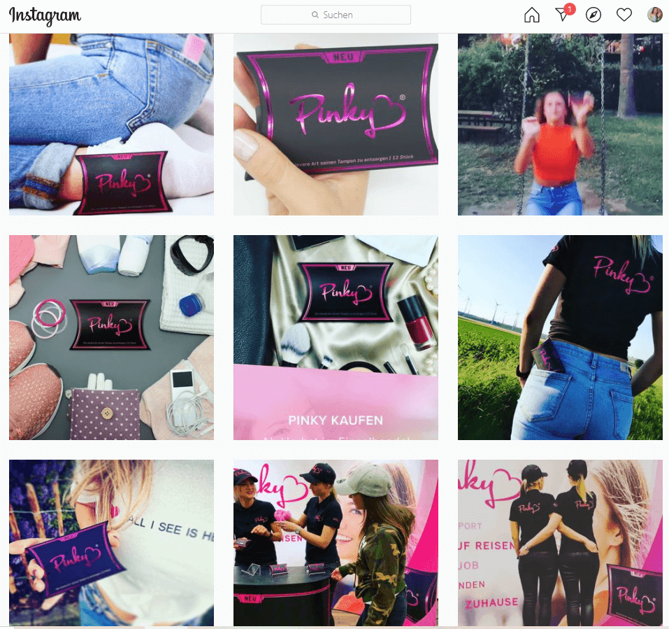 Instagram-Kanal von Pinky Gloves
